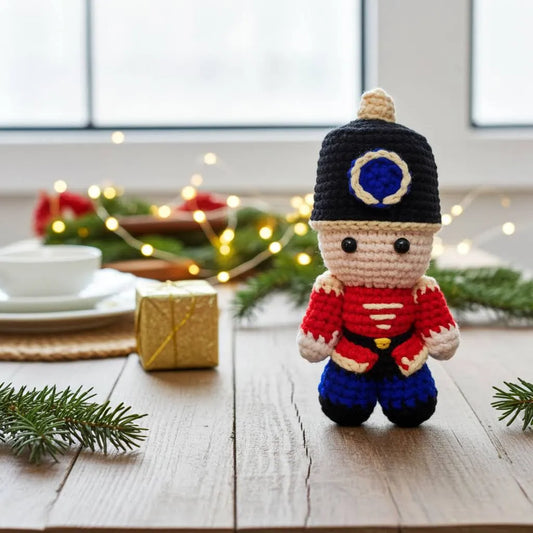 Nutcracker Amigurumi Ornament – Bold, Bright & Ready to Stand Guard 🎁
