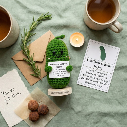 Emotional Support Pickle — Handmade "You're a Big Dill" Desk Buddy