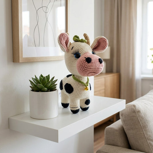 Handmade Amigurumi Cow (Black & White) — A Gift She’ll Treasure
