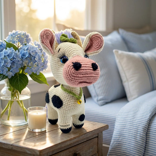 Handmade Amigurumi Cow (Black & White) — A Gift She’ll Treasure
