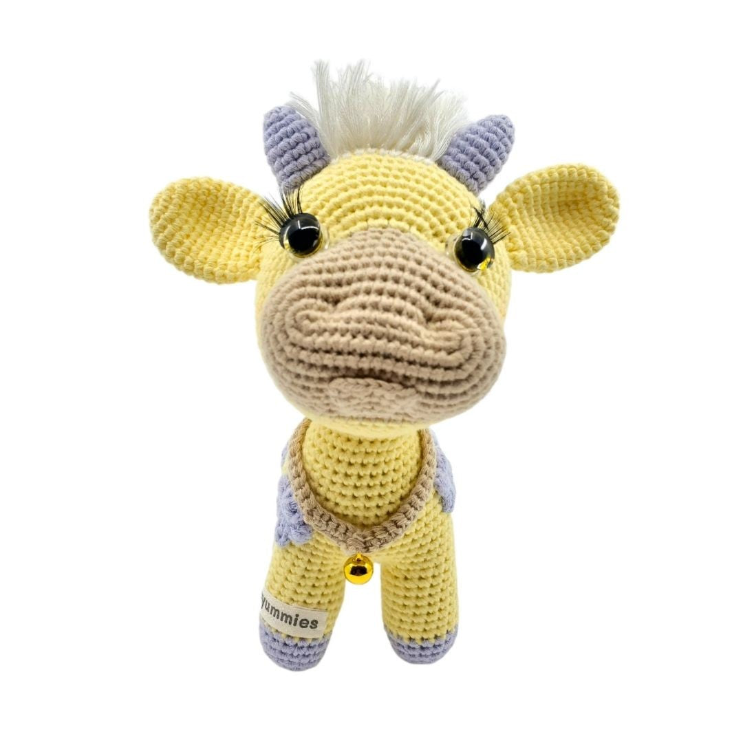 Handmade Amigurumi Cow (Yellow & Lavender) — A Gift She’ll Treasure